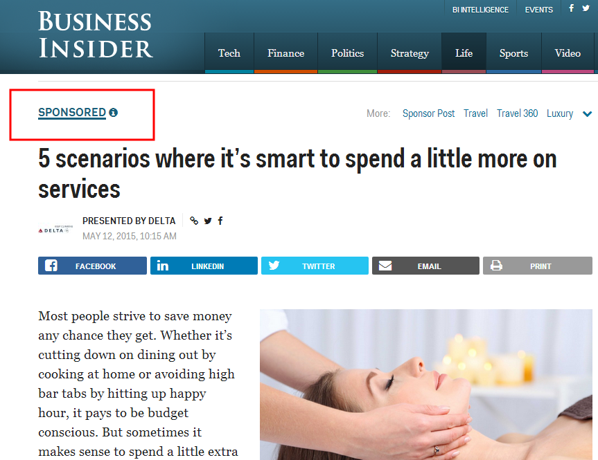 article sponsorié